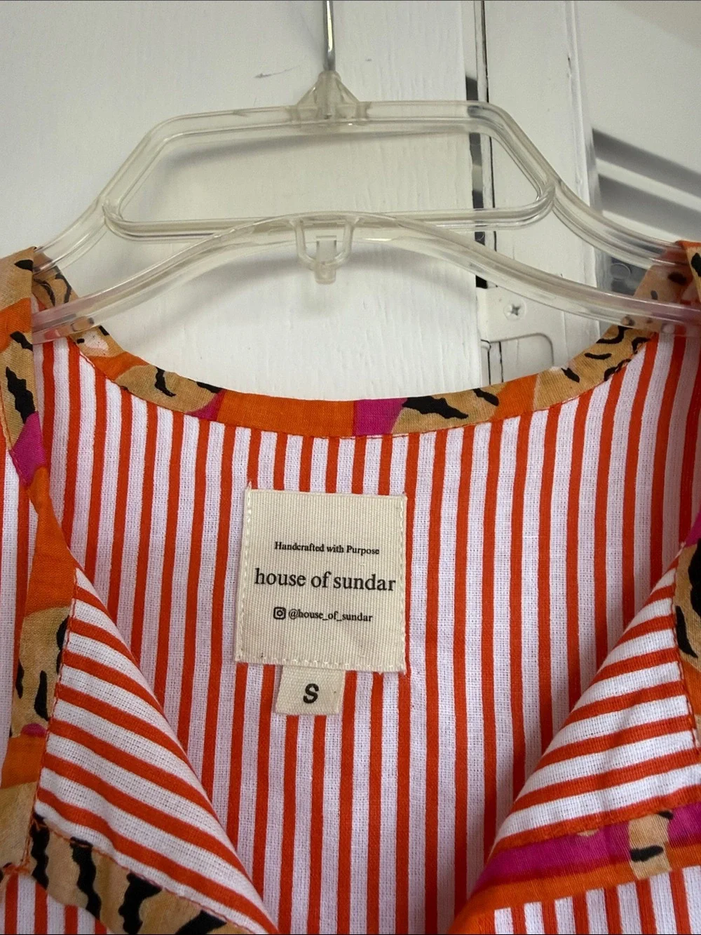 House of Sundar Tara Pink & Orange Tiger-Print Midi Dress - Picture 2 of 2